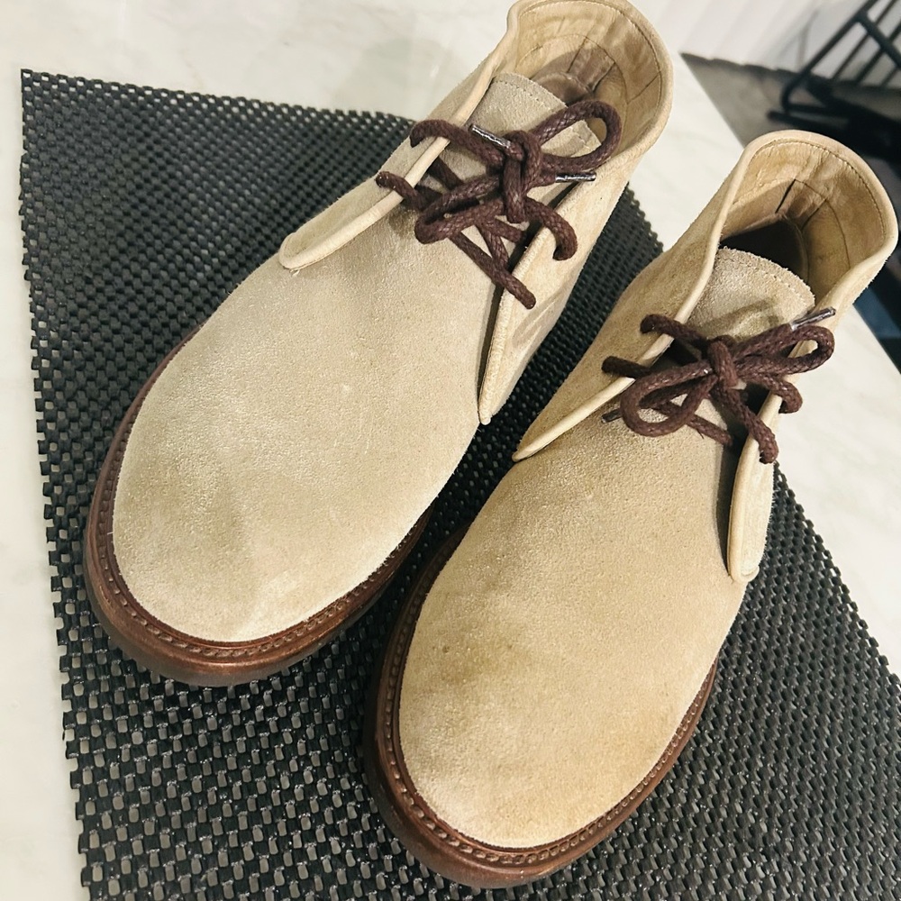 Brunello Cucinelli Beige Suede Chukka Boots